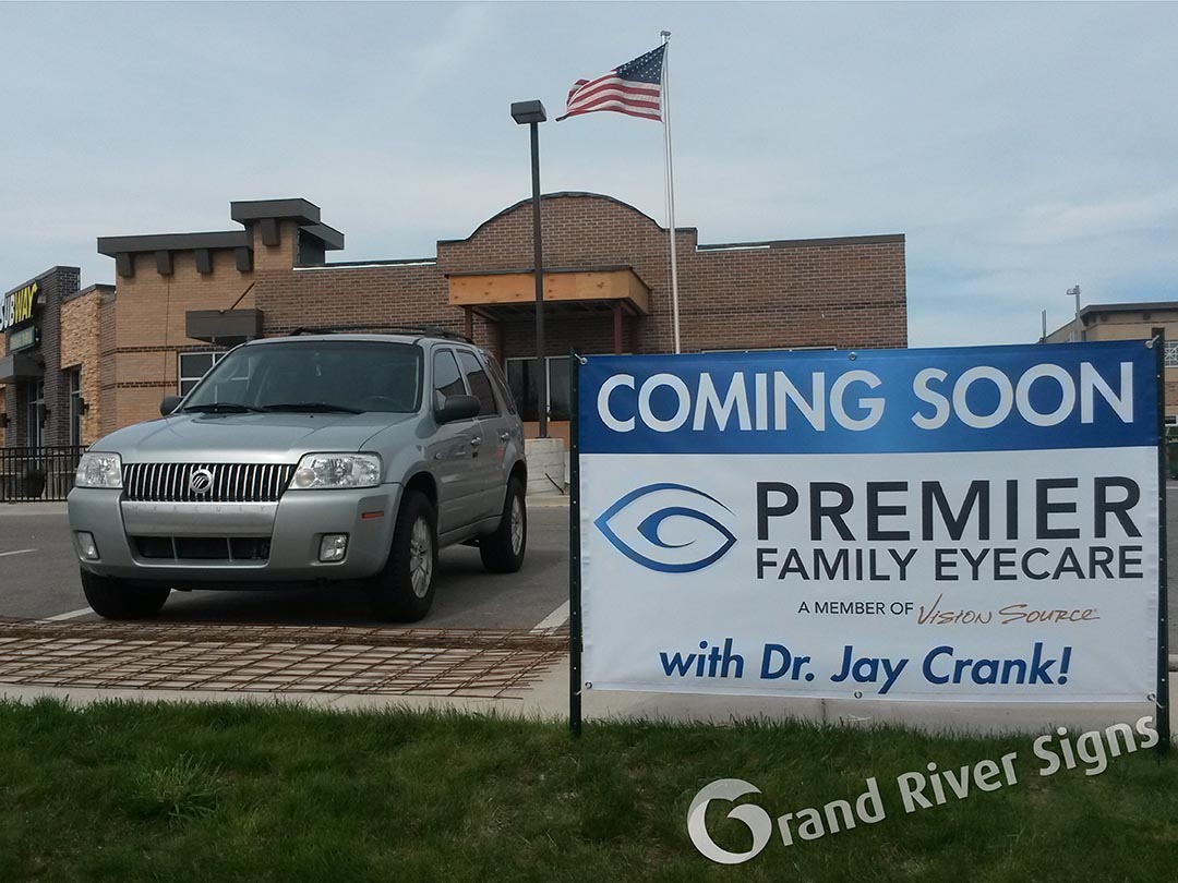 Coming Soon Construction Post and Panel – Premier Family Eyecare Grand Rapids MI