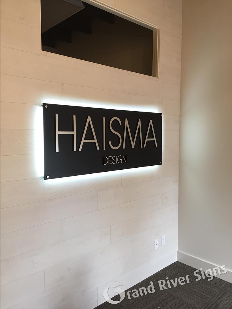 Designer LED Backlit Lobby Sign – Haisma Design Grand Rapids MI