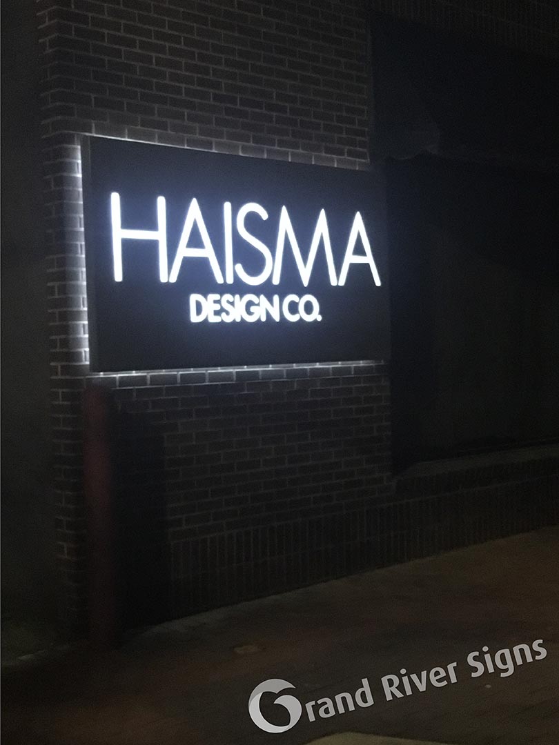 Haisma Design LED lit Wall Sign – Grand Rapids MI